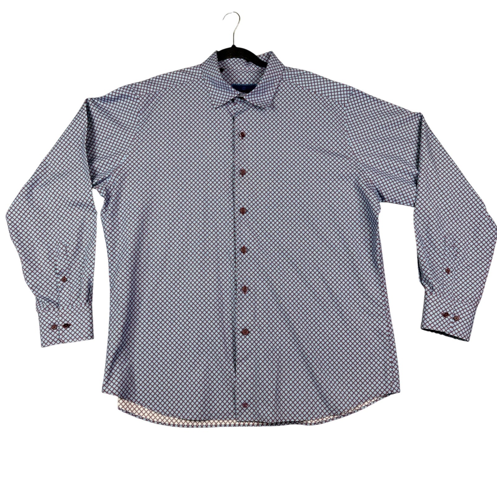 David Donahue Fusion Mens Size 18 Geometric Print… - image 1