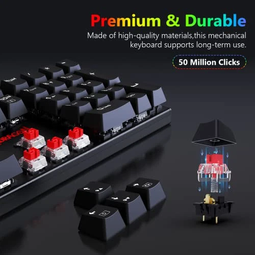 Mechanical Gaming Keyboard, Redragon Mechanical Keyboard with 105 Programmable - Image 3 of 4