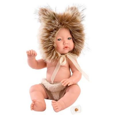 Llorens 11.8'' Articulated Little Baby Doll Elijah with Lion Hood - LL63201