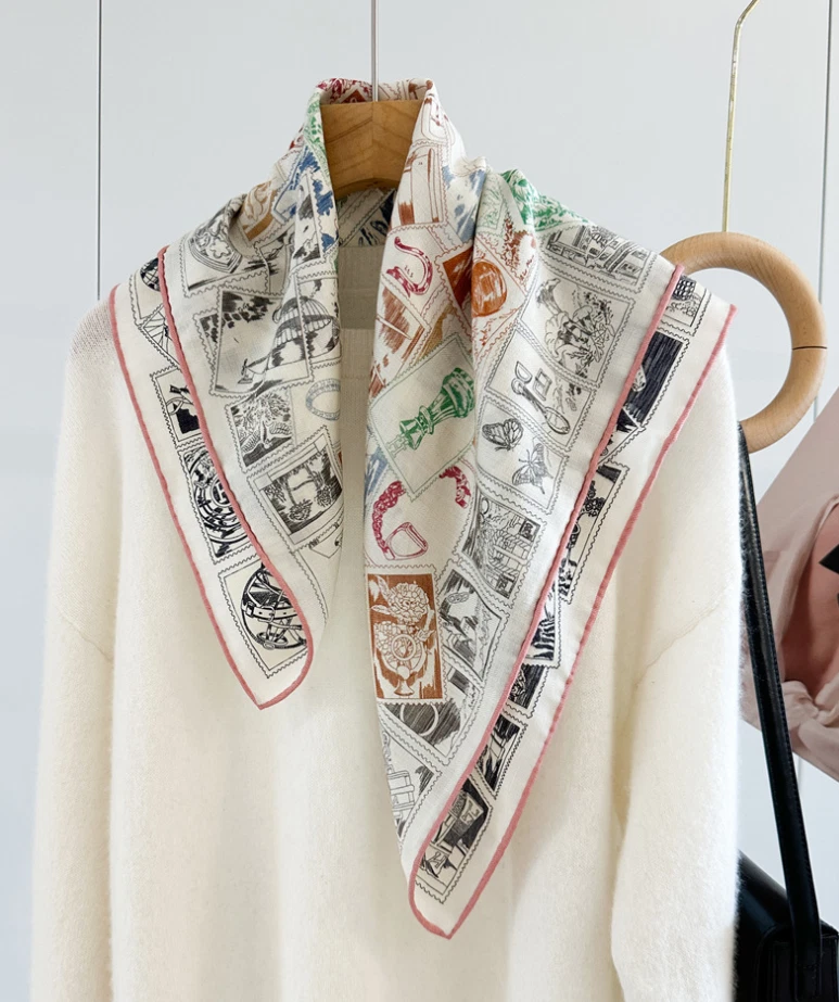 70% Cashmere 30% Bandana Silk Green bicycle Print Squre Women 25'' Neckerchief
Opens in a new window