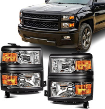 Headlights Assembly for 2014 2015 Chevy Silverado 1500 Halogen Head Light Headla