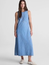 Madwell Seamed Maxi Dress In Airy Clean Soft Sky Denim Size 8 NWT