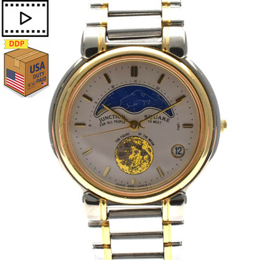 Vintage [NEAR MINT] CITIZEN Junction Moon Phase 6B85-L03504 Quartz Watch JAPAN