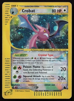 Pokemon TCG Crobat Crystal 147/144 Skyridge Reverse Holo EX+ ENG