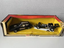 Corgi Set 32 Lotus Elite & Texaco (JPS) Race Car On Trailer - Good Vintage Model