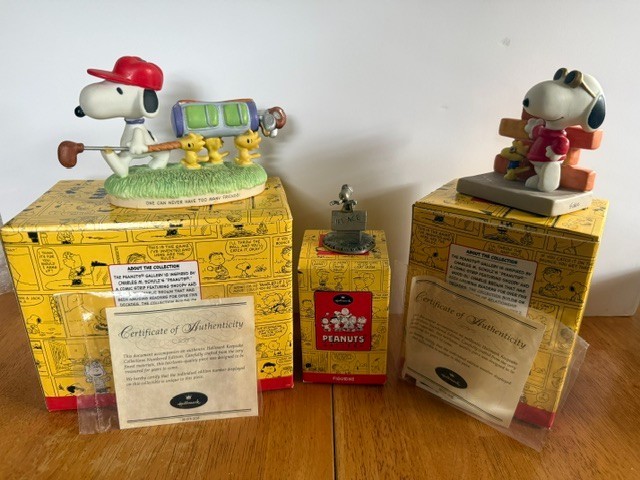 SNOOPY HALLMARK FIGURES LOT OF THREE