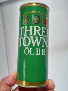 THREE TOWNS OL IIB 16 oz Beer Can Steel Pull Tab SWEDEN 1980's