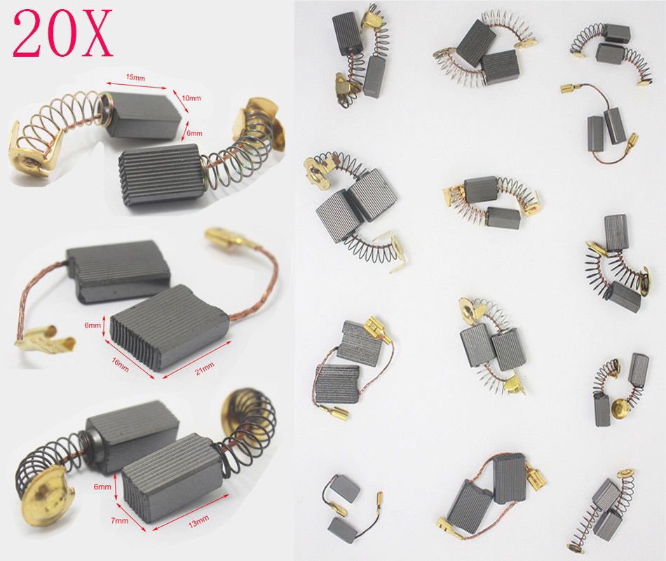 20Pcs Multiple Size Carbon Brushes Repair Part Tool For Generic Electric  Motor