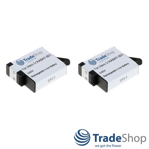 2 x batterie Li-Ion haute performance 1250 mAh pour GoPro Hero 8, HERO8 noir - AABAT-001 - Photo 2/3