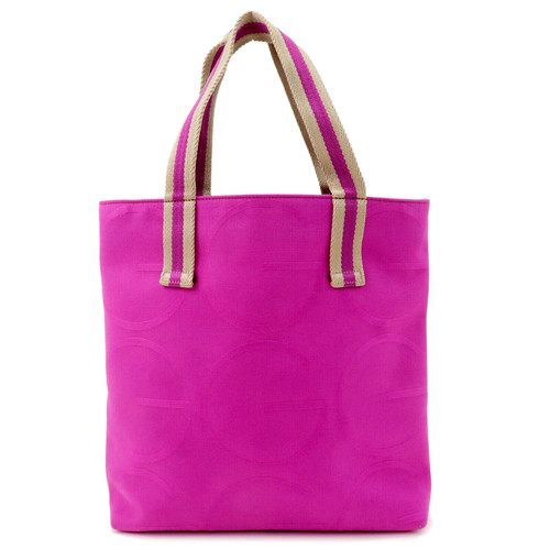GUCCI Sherry Tote Bag Hand Bag Pink Canvas Leather 140691 Auth Used