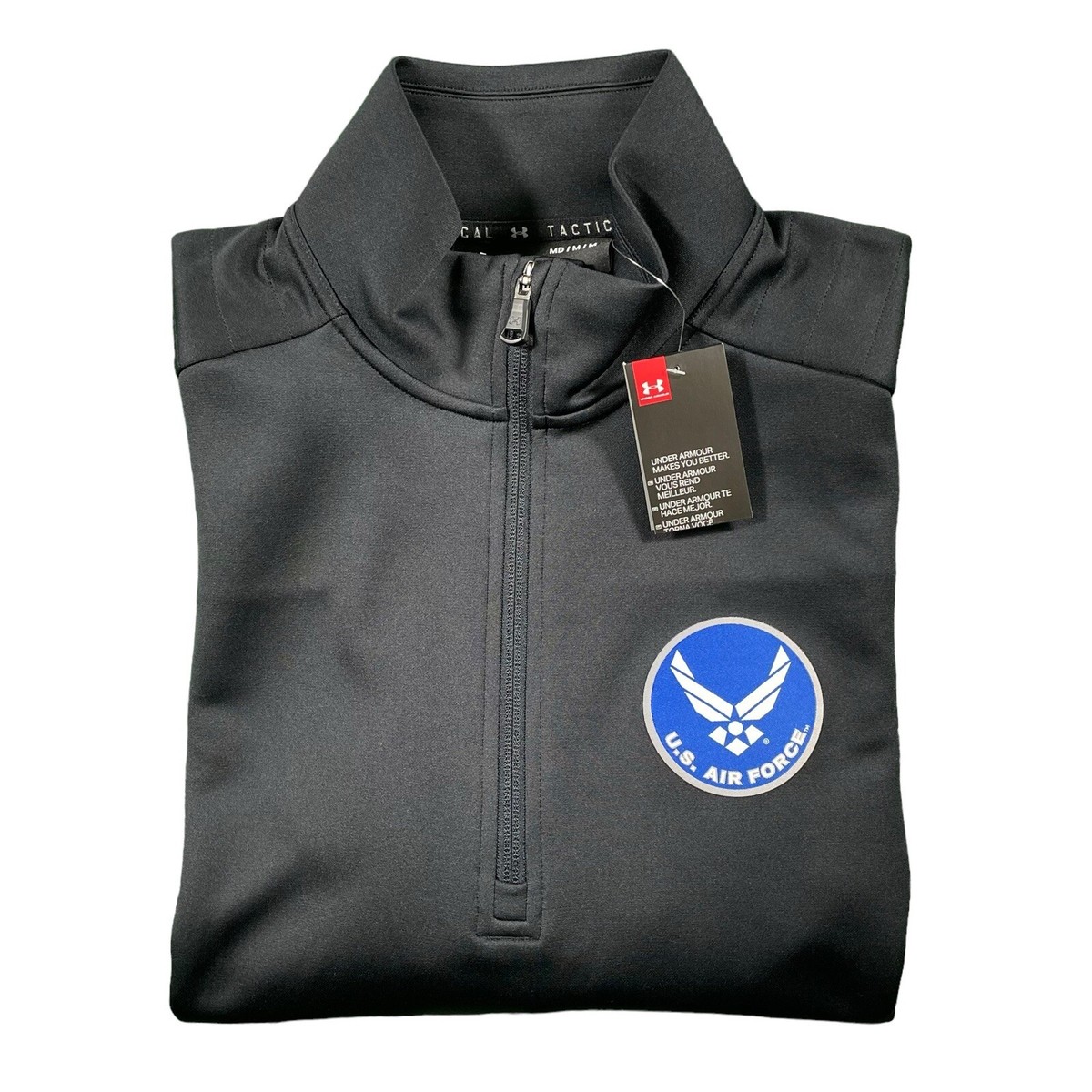 NWT Under Armour Tactical Air Force Black Loose Fit 1/2 Zip