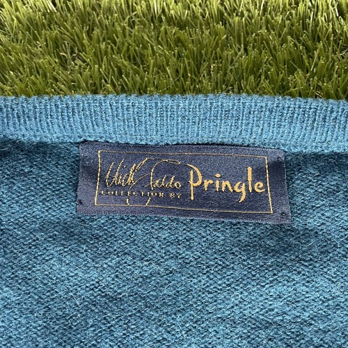 Pringle Jumper Nick Faldo Collection V Neck Golf Mens Medium Vintage Wool Green - Picture 2 of 6
