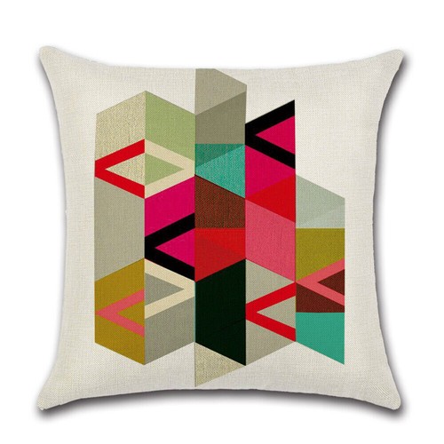 Set of 4 Cushion Covers 45 x 45 cm Colorful Geometric Pillow Case for Home Sofa# - Picture 9 of 10