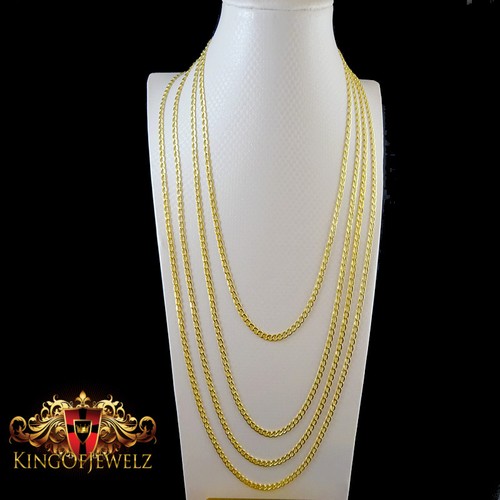 MEN LADIES 10K YELLOW GOLD MIAMI CUBAN CURB LINK CHAIN NECKLACE 3 MM 16~24 INCH - Picture 13 of 28