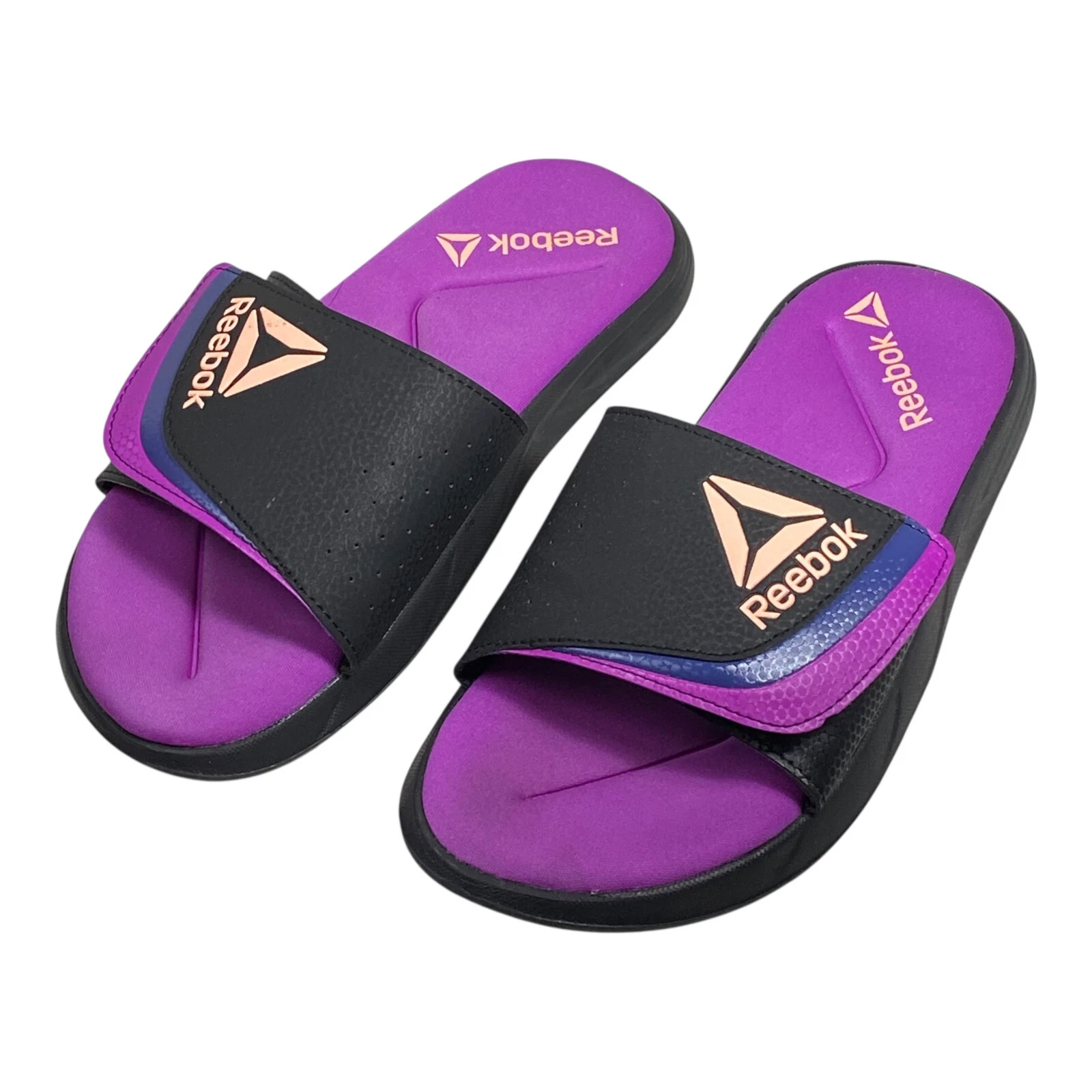 Sandali Reebok Memory Foam regolabili comodi sportivi slide donna taglia 8 viola