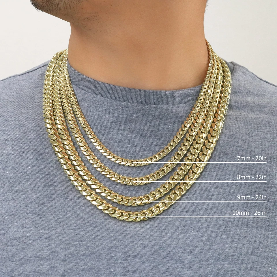 10K Yellow Gold Solid 2.7mm-10mm Miami Cuban Link Chain Necklace Bracelet 7"-30" - Image 3 of 4