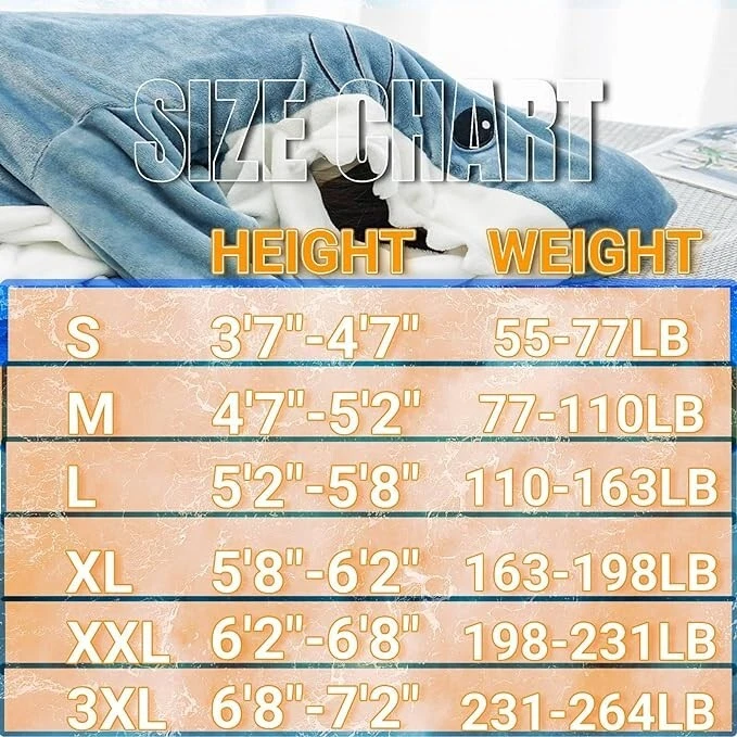 Одеяло акула для взрослых, уютное фланелевое плед носимое одеяло - Изображение 2 из 4