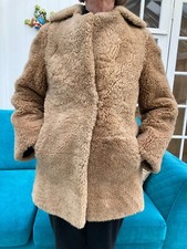 Vintage, Circa 1920/30's Sheepskin, Beaver Lamb, 3/4 Length Coat Size Medium