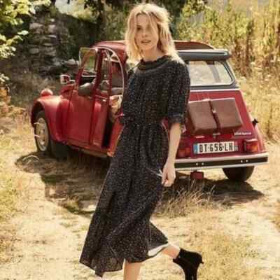 Doen Whisper Dress In Black Marfa Paisley S Women Casual Smocked Midi NEW  39068 | eBay