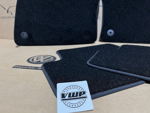 VW Golf MK7 MK8 Carpet Floor Mats Set Foot Feet Pads Black Genuine OEM VW Parts - Picture 11 of 14