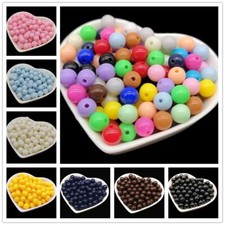 Round Acrylic Bead Loose Spacer Beads DIY Bracelet Necklace Jewelry 4 6 8 10mm