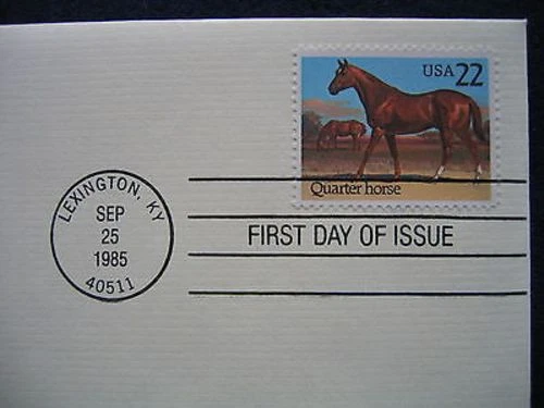 1985 Quarter Horse FDC Replica Gold Golden Cover Stamp - Image 2 of 3