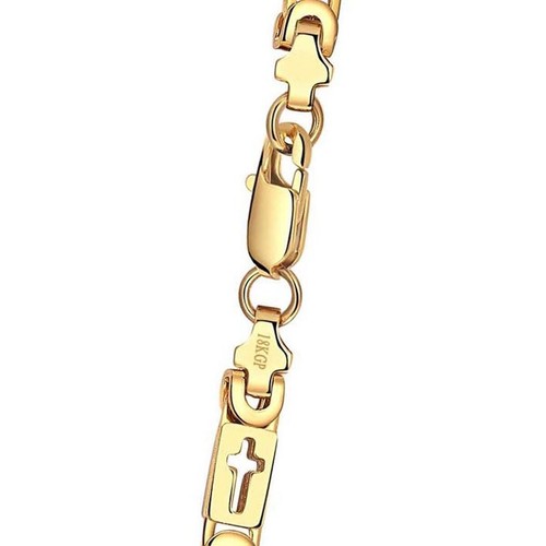 Herren Kette Gold 750 vergoldet Edelstahl 18K Königskette Wasserfest K6354DL - Picture 2 of 4