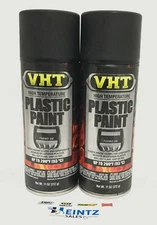 VHT SP820-2 PACK MATTE BLACK High Temperature Plastic Paint - 11 oz Aerosol