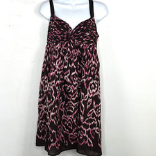 LOFT Black Pink Dress Sz 8 Spaghetti Strap Empire Waist Romantic Whimsigoth