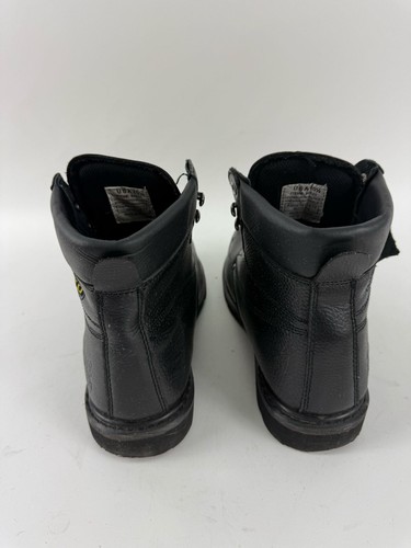Rhino Mens 60S21 Steel Toe Safety Work Black Leather Boots - Size 10.5 - Picture 6 of 8