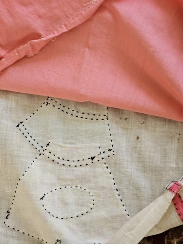 Vintage Pink SUNBONNET Sue Quilt Top For Repair 50" X 42" - Picture 11 of 12