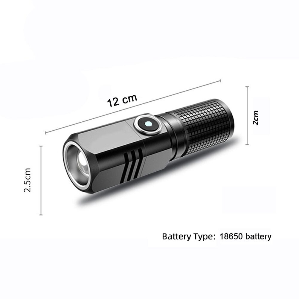 Powerful Led Flashlight XHP70 4Core Built in Battery Shot Long Smart EDC Torch - Picture 8 of 21