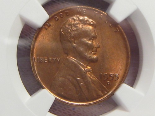 BU RED/BROWN GEM 1955-D Lincoln Wheat Penny NGC MS66 RD. #27 - Picture 2 of 9