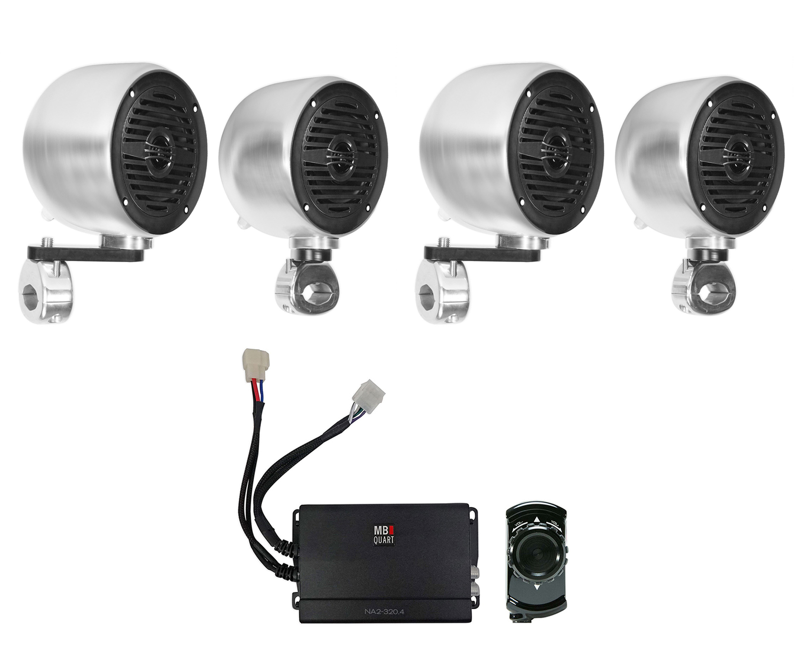 4 Колонки Rockville 4 Chrome Tower мощный усилитель Bluetooth для квадроциклов UTV тележек 61090₽