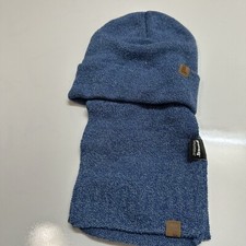 Pugs Knit Beanie Scarf Set Cuffed Beanie Logo One Size Scar Blue