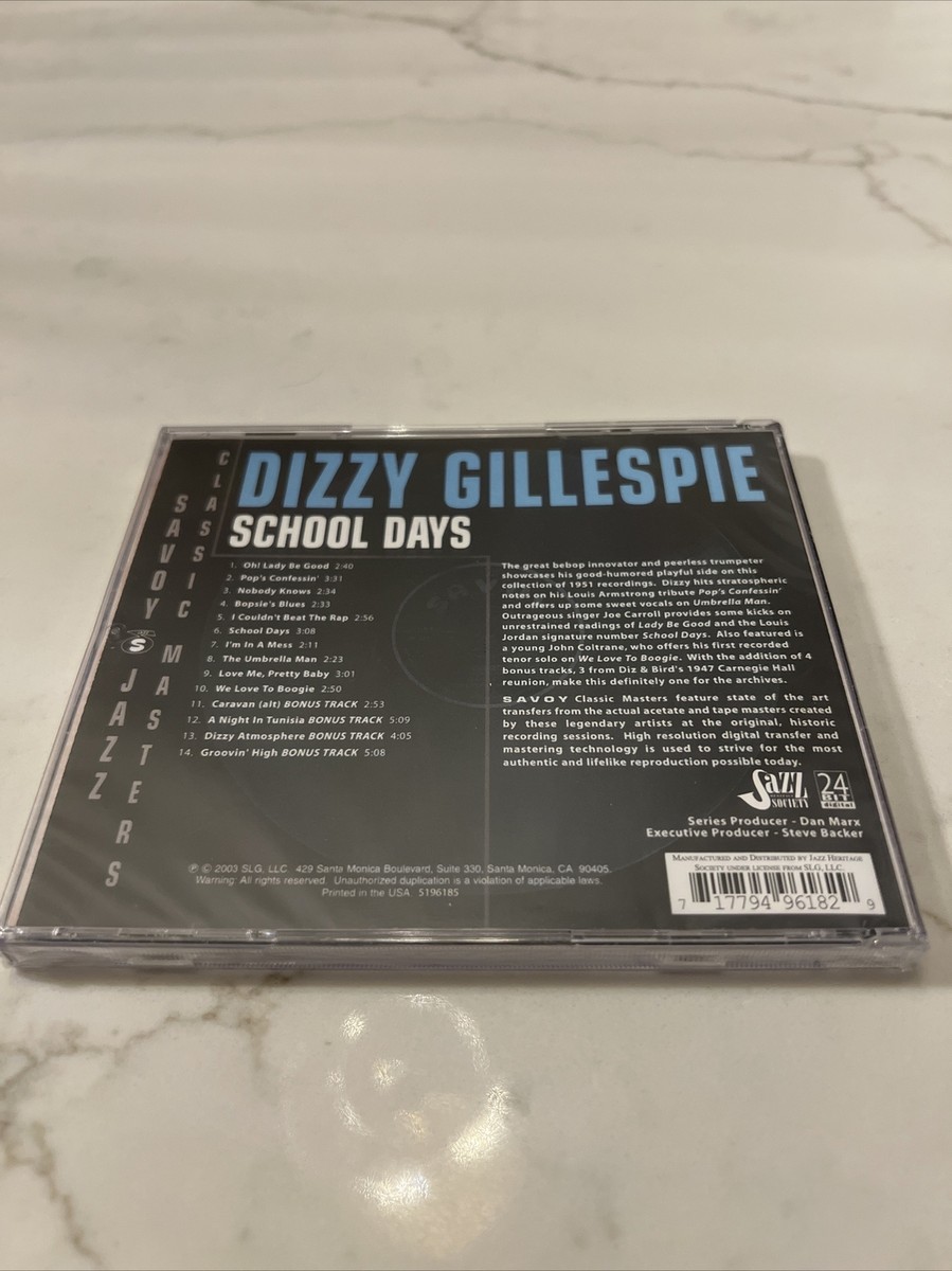 School Days [Remaster] by Dizzy Gillespie (CD, Oct-2005, Savoy