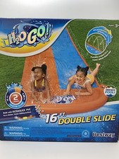 Water Slide Splash Sprinklers Double Lanes Ultraslick PVC 16 Foot