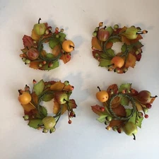 Set Of 4 Essential Home Napkin Rings Apple Fest With Berries & Leaves NIB