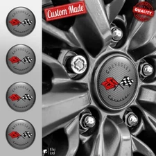 Corvette C3 Decals | 4pcs Set Wheel Cap Stickers | Custom Made Rim Emblems