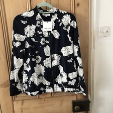 Great Plains Blue Floral Bomber Jacket Size L