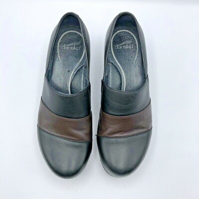 Dansko Tenley Women Black Brown Leather Comfort Shoe Size  display picture 2