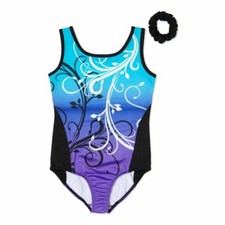 Danskin Now Girl's Elite Leotard with matching hair tie XS 4-5