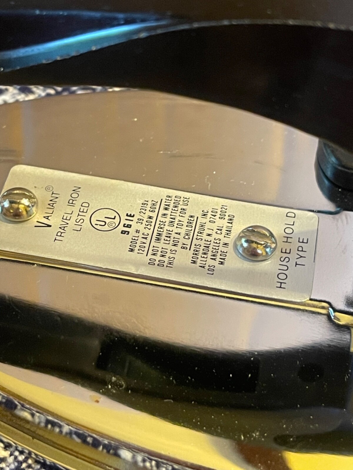 Vintage Valiant Electric Folding Travel Iron Orig. Box & Instructions