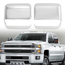 Bully Chrome Mirror Covers Left +Right Chrome Tow Mirror Cap Cover For 2014-2019 Chevy Silverado GMC Sierra