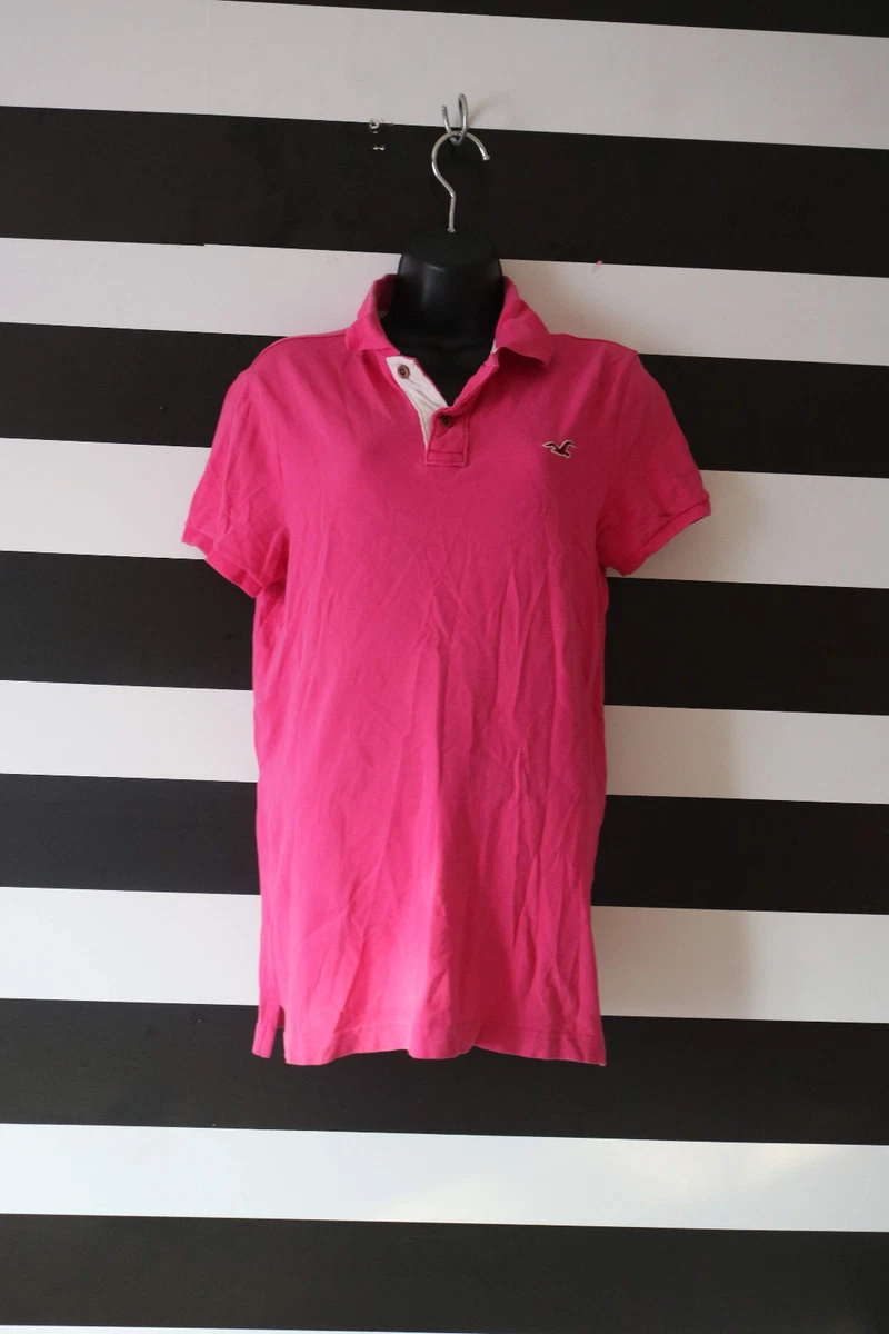 Hollister Women's Polo L Pink Cotton with Elastane