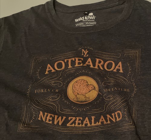 Men’s Wild Kiwi Aotearoa New Zeal and Gray Medium T Shirt - Picture 3 of 5