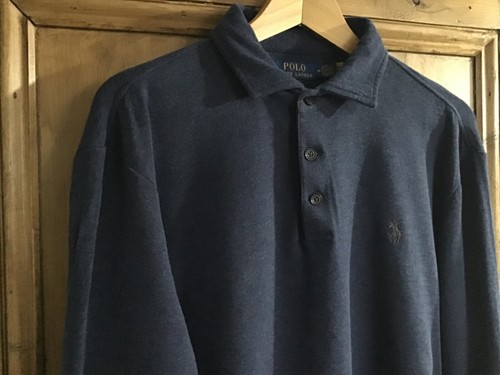 Herren Poloshirt Ralph Lauren Blau Jersey Langarm Regular Fit Größe M - Bild 3 von 6