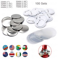 1''-2.95'' 100Sets Plastic Button Supplies Parts for Badge Maker Machine DIY Art