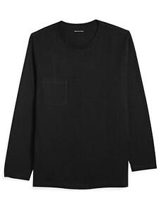 Essentials Men's Big & Tall Long-Sleeve Pocket T-Shirt,, Black 