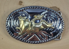 Nocona Children's Cowboy Bull Riding 2-Tone Belt Buckle